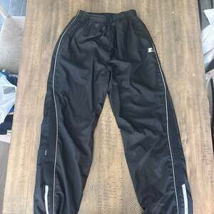 Vintage Starter Black Nylon Mesh Lined Windbreaker Track Pants Size M